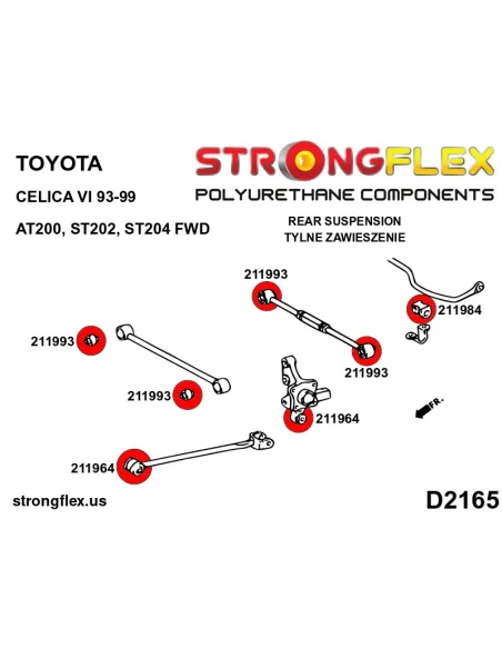216278A: Full suspension bush kit SPORT