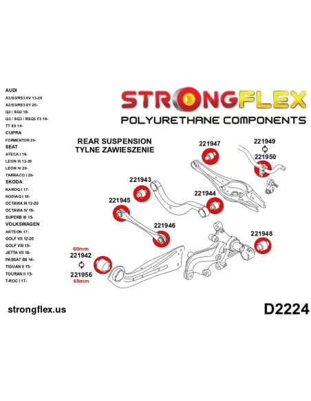221956B: Trailing arm – front bush 65mm