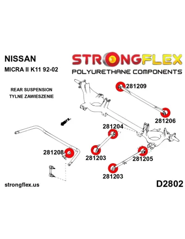 281204B: Rear upper arm - rear bush