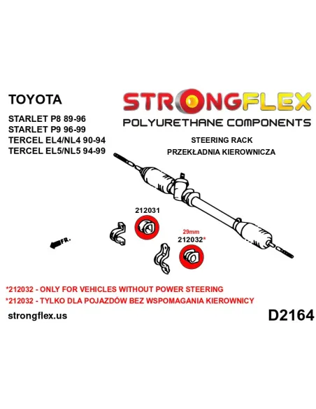 212031A: Steering rack bush SPORT