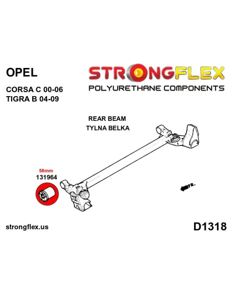 131964B: Rear beam bush 58mm