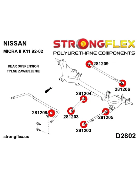 281208A: Rear anti roll bar bush SPORT