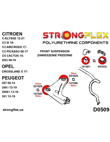 051832A: Front anti roll bar bush SPORT