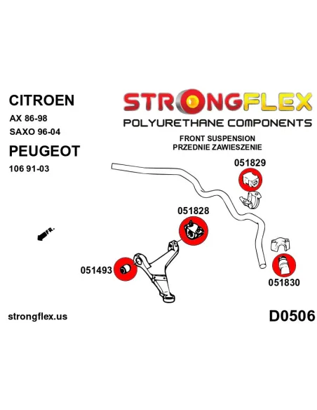 056003B: Front suspension bush kit