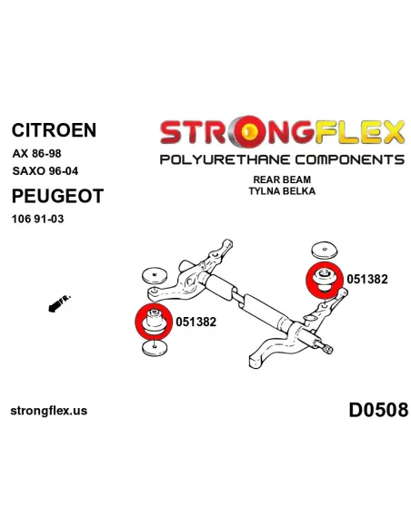 056006B: Front suspension and ream beam bush kit