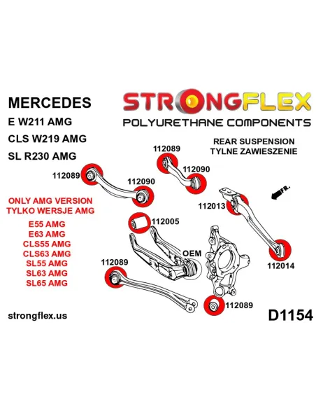 116283A: Rear suspension bush kit AMG SPORT