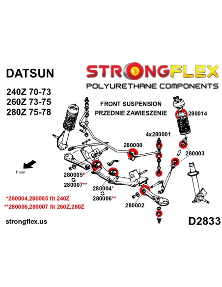 280004A: Steering rack bush SPORT