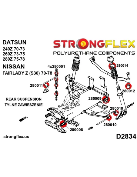280009A: Rear wishbone bush - inner rear SPORT