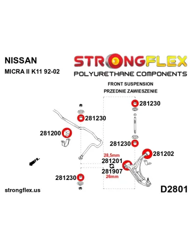 281230B: Anti roll bar link bush