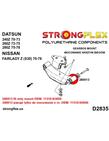 280013A: Gearbox mount bush SPORT