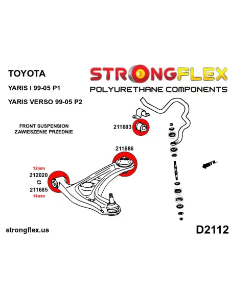 216283B: Suspension bush kit front and rear