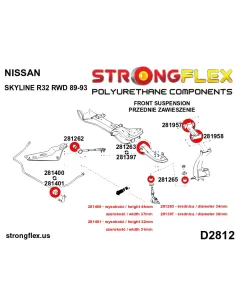 286209B: Front suspension bush kit 2