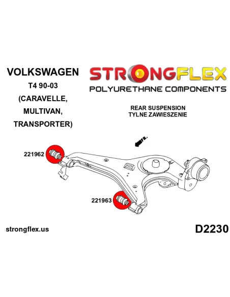 221962B: Rear control arm - inner bush