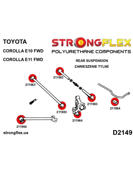 216285A: Full suspension bush kit SPORT
