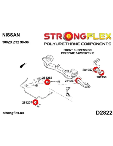 281262B: Front lower radius arm to chassis bush